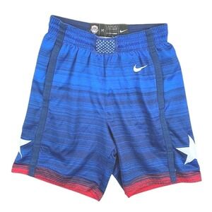 Nike USA Basketball Shorts Men's Medium Blue Red Stars Dri-FIT Athletic Team